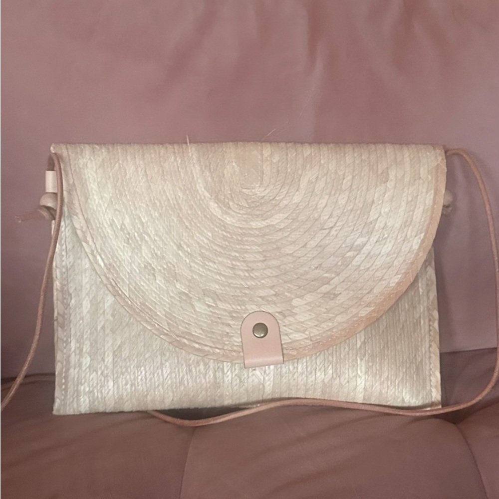 Amour Vert Woven Clutch Bag with Strap